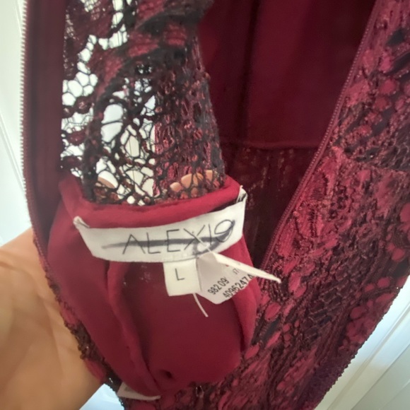 NWOT Alexis Maylina Lace Sleeveless Halter Jumpsuit Crimson size large - Picture 6 of 7